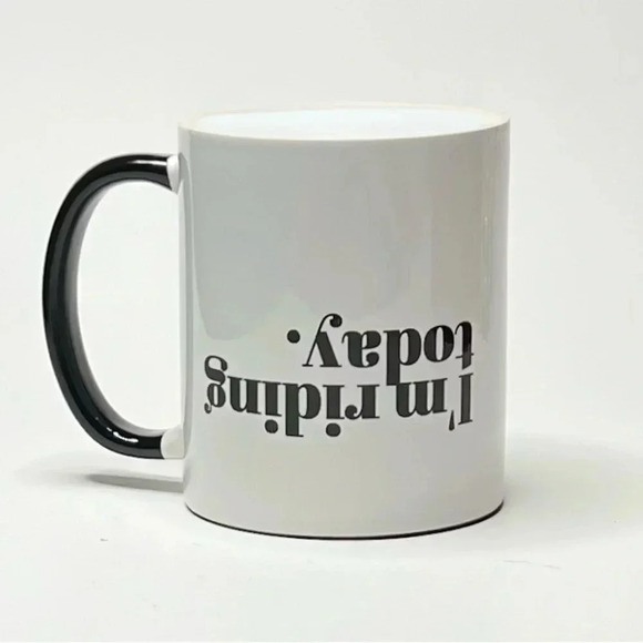I'm Riding Today Mug Black White Cycling Coffee Cup Bike Bicycling - Picture 5 of 6